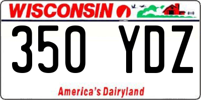WI license plate 350YDZ