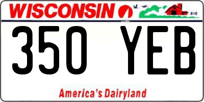 WI license plate 350YEB
