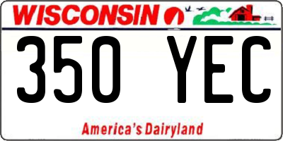 WI license plate 350YEC