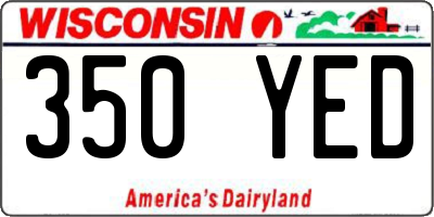 WI license plate 350YED