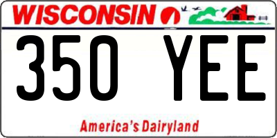 WI license plate 350YEE