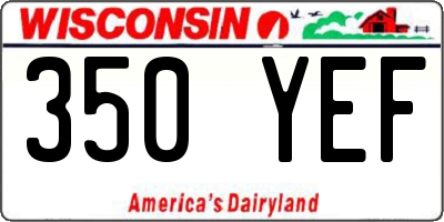 WI license plate 350YEF