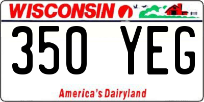 WI license plate 350YEG