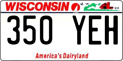 WI license plate 350YEH
