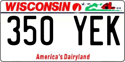 WI license plate 350YEK