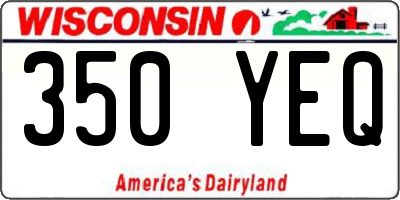 WI license plate 350YEQ