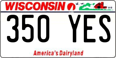 WI license plate 350YES
