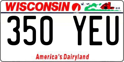 WI license plate 350YEU