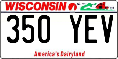 WI license plate 350YEV