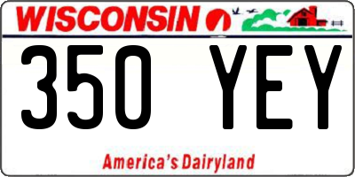 WI license plate 350YEY