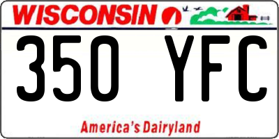 WI license plate 350YFC