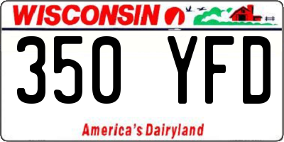 WI license plate 350YFD