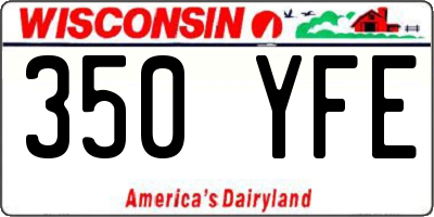 WI license plate 350YFE