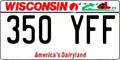 WI license plate 350YFF