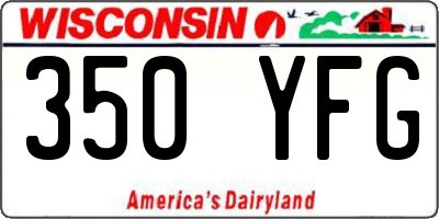 WI license plate 350YFG