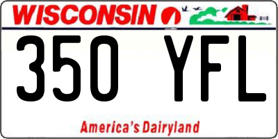 WI license plate 350YFL
