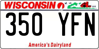 WI license plate 350YFN