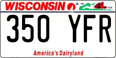 WI license plate 350YFR
