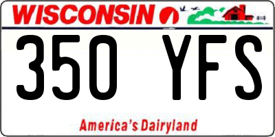 WI license plate 350YFS