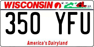 WI license plate 350YFU