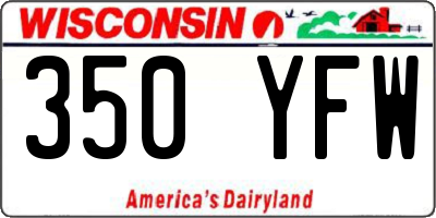 WI license plate 350YFW