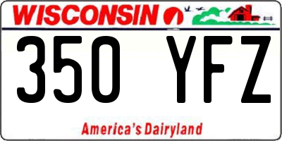 WI license plate 350YFZ