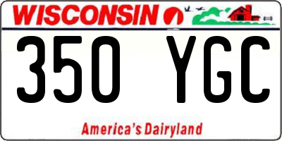 WI license plate 350YGC