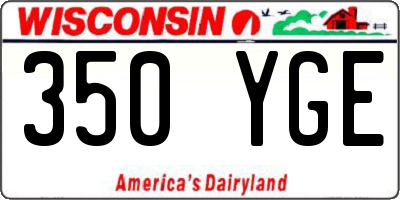 WI license plate 350YGE