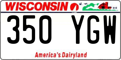 WI license plate 350YGW