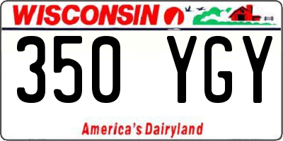 WI license plate 350YGY