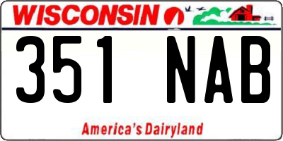 WI license plate 351NAB