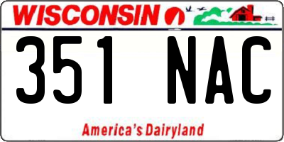 WI license plate 351NAC