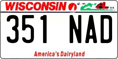 WI license plate 351NAD