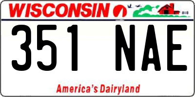 WI license plate 351NAE