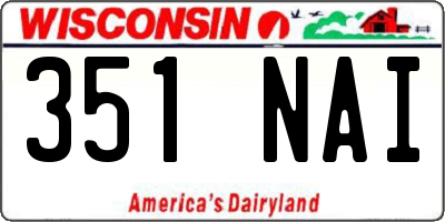 WI license plate 351NAI