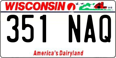 WI license plate 351NAQ