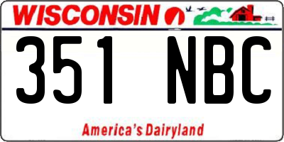 WI license plate 351NBC
