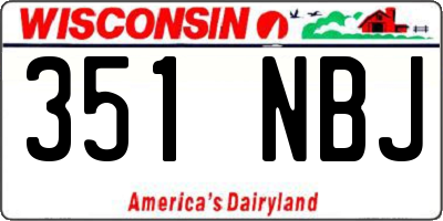 WI license plate 351NBJ