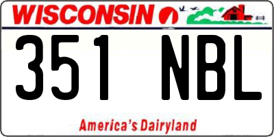 WI license plate 351NBL