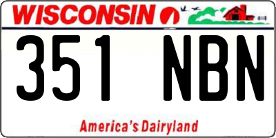 WI license plate 351NBN