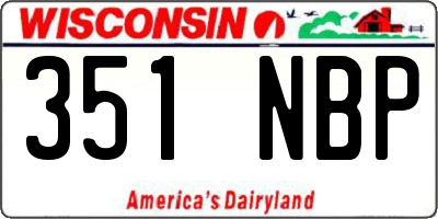 WI license plate 351NBP