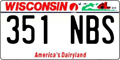 WI license plate 351NBS