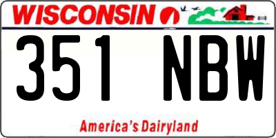 WI license plate 351NBW