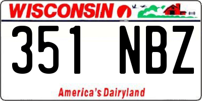 WI license plate 351NBZ