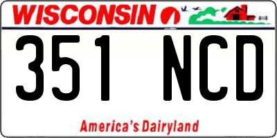 WI license plate 351NCD