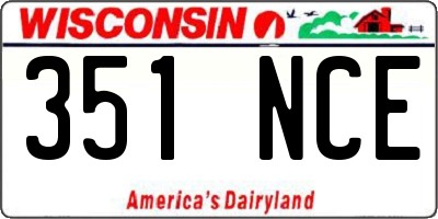 WI license plate 351NCE