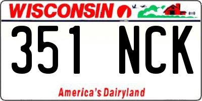 WI license plate 351NCK