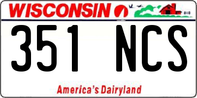 WI license plate 351NCS