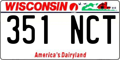 WI license plate 351NCT