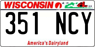 WI license plate 351NCY